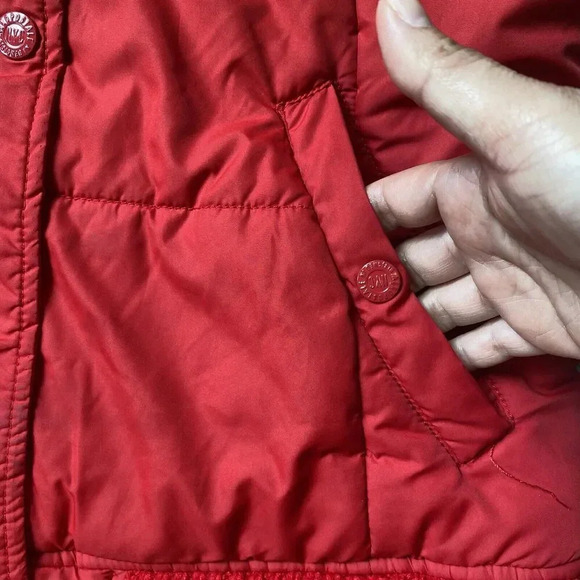 Aeropostale Womens Jacket Jacket XL Red Fleece Puffer Hoodie Pockets Full Zip - Picture 8 of 12